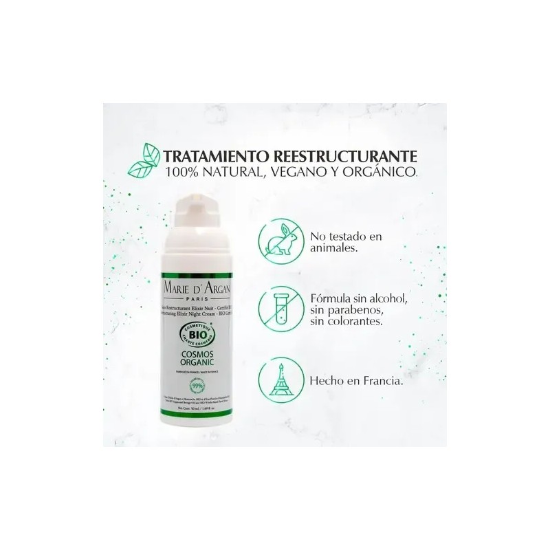 Crema Marie d'Argan de Noche Antiedad Vegana para Rostro y