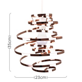 MiniSun | Contemporary Copper Metal Double Ribbon Spiral Ceiling Light Pendant | Pendant Lights, Home Décor & Improvement Essential