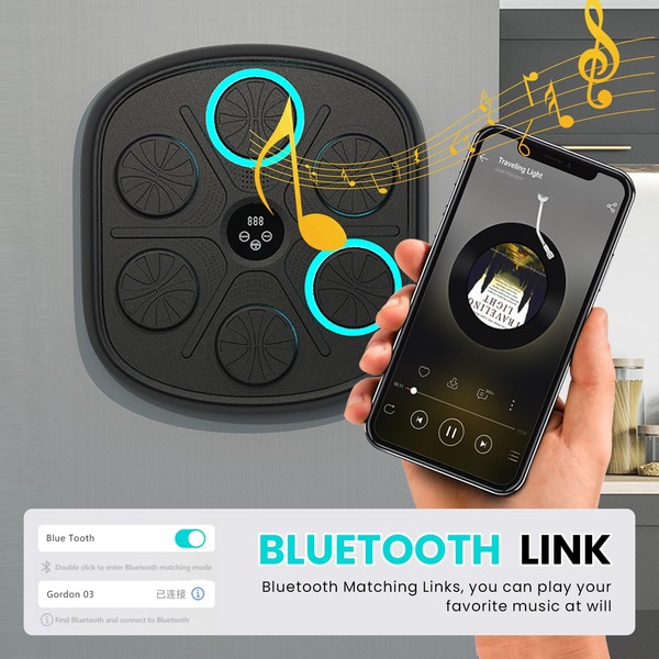 CRYSTAL FIT Music Boxing Machine, Smart Bluetooth Boxing Equipment with