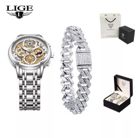 Lige 2025 Men Watch Quartz Date Luminous 3ATM Waterproof Man Daily Wrist Watches Gift