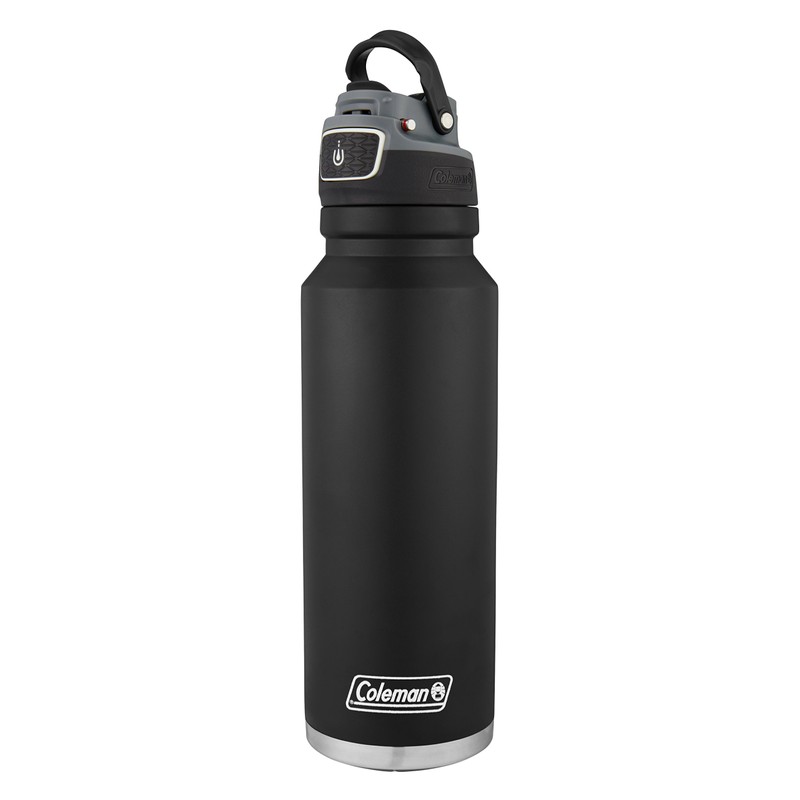 Coleman Autoseal FreeFlow Stainless Steel Water Bottle, Black, 40 oz
