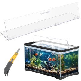 Sieral Aquarium Polycarbonate Canopy Set 29 x 11.38 x 0.12 Inch for 20/29/37 Gallon Without Center Brace Aquariums Cover Fish Tank Lid with a Hook Knife, Clear