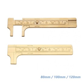 TopHomer 2 Pcs Brass Vernier Caliper Sliding Gauge Mini Vernier Caliper Perfect for Measuring Wooden Beads, Glass Beads, Rings, Gemstones(Double Scale, 0-100 mm)