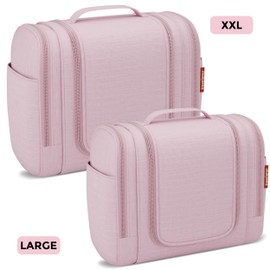 Toiletry Bag [Design 2023] - Hanging Cosmetic Bag for Women, Men & Children - Large Toiletry Bag with [7 Litre Storage Space], Premium Quality Wash Bag, Wash Bag for Men & Women, pink, Cosmetic case