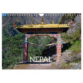 Nepal Tsum Valley - Tal des Glücks (Wandkalender 2026 DIN A4 quer), CALVENDO Monatskalender: Zu Fuß in das Tal des Glücks. (CALVENDO Orte)