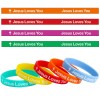 Sloccipro Jesus Loves You Silicone Wristbands Christian Bracelets Multicolored 4