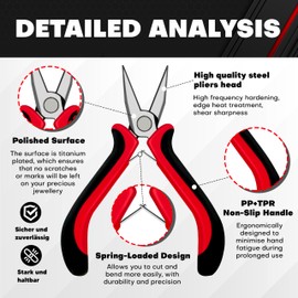 C&T 8-piece Jewellery Pliers, Jewellery Tools, Jewellery Pliers Set with Wood Pallet, suitable for wire wrapping, beading, jewellery making and DIY crafts