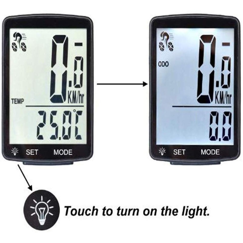 Bicycle Speedometer LCD Display Wireless Bike Computer Odometer Waterproof Bike