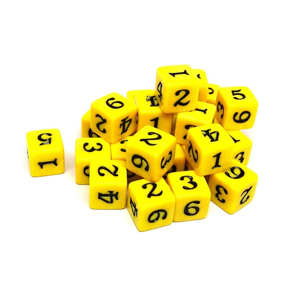 Army #10 D6 Collection - 25 Count Pack of Numbered 6 Sided Dice - D6 Perfect for Tabletop War Games, Warhammer, and RPGs