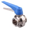 DERNORD Butterfly Valve with Blue Trigger Handle Stainless Steel 304