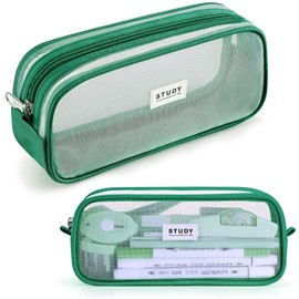 KALIDI Clear Pencil Case Large Pen Bag Stationery Pouch Cosmestic Make up Bag for Student School College Office