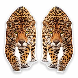 2 x 10cm Jaguar Panther Vinyl Stickers - Decals Laptop Lion Tiger Big Cat #9645