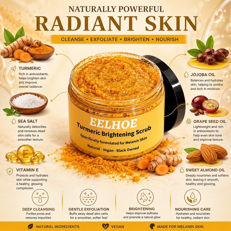 Turmeric Body Scrub for Exfoliating – Sea Salt & Vitamin