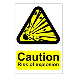 Caution Risk of Explosion Sign Board – 300mm x 200mm Corrugated Plastic, Laminated Safety Sign for Hazard Warning, Workplace & Industrial Use
