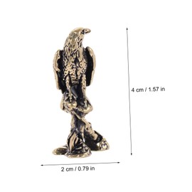 ABOOFAN Brass Eagle Figurine Small Retro Tabletop Animal Decor for Home Office Realistic Hawk Statue Premium Craftsmanship Vintage Decorative Accent for Living Room Photography