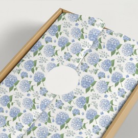 100 Sheets Chinoiserie Tissue Paper, Blue Hydrangea Pattern Tissue Paper for Gift Wrapping for Baby Shower Wedding Birthday Party Decor Tea Party DIY Craft (20 * 14 Inches)