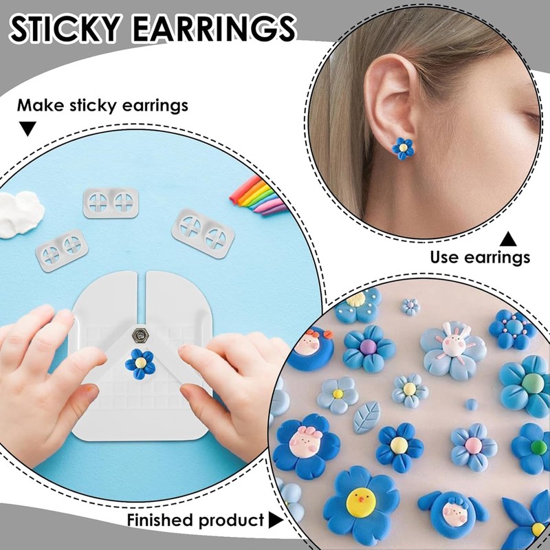 Stud Post Embedding Tool for Polymer Clay Earring, Clay Earring