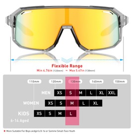 KAPVOE Kids Polarised Sunglasses Teenagers Riding Glasses Softball Baseball Tennis TR90 Frames UV400 Protection for Boys and Girls Sports Riding 06