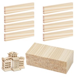 keyxer 30 Pieces Wooden Blocks for Crafts, 100 x 20 x 7 mm Wooden Building Blocks, Craft Blocks, Block Man, Wooden Strips, Sticks, Craft Wood for DIY Projects and Decoration, Construction and Cladding