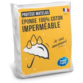 Sweetnight Baby Mattress Protector 60 x 120 cm Cotton Waterproof and Absorbent Mattress Topper Quiet and Breathable