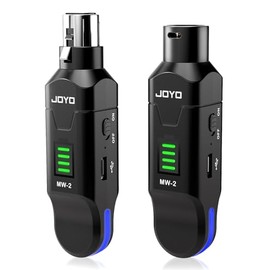 JOYO Sistema Inalámbrico de Micrófono 2.4GHz, XLR Transmisor y Receptor 4 Canales, para Dinámicos y Condensador con Phantom, PA, Mezcladora y Estudio 