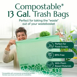 Cleanomic Food Storage Bags (4 Sizes), 13 Gallon Trash Bag, Earthwash Detergent Sheets, and Earthfresh Softener Sheets Bundle