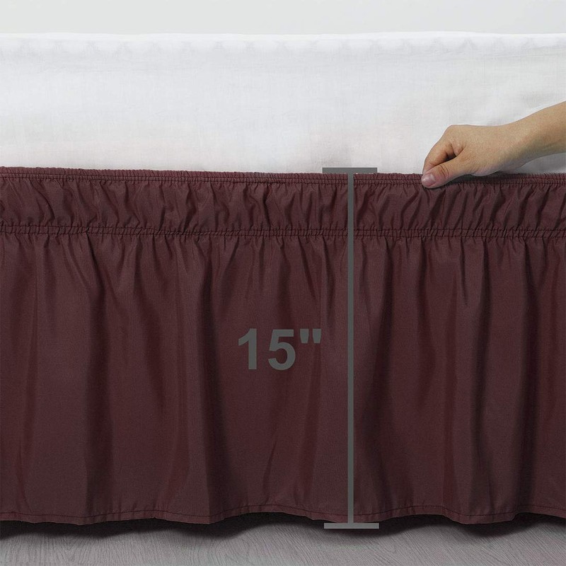 PiccoCasa Elasticated Bed Skirt Ruffled Bed Base Wrap Around Bed