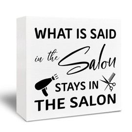 Kneaotoaji Nail Salon Wooden Sign - Nail Tech Gifts for Women Nail Lovers, Nail Salon Nail Room Decor, Manicurist Nail Boss Wooden Box Sign for Salon Shelf Desk Table 5x5 Inch