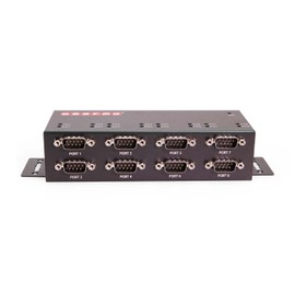 Industrial 8-Port USB to Serial Adapter DB9 RS-232 with FTDI Chipset, RX/TX LED Indicators, DIN Rail Mount Bracket, & Surface Mounting Brackets Windows 11, 10, 8, 7 OS Support USB-A Cable Included
