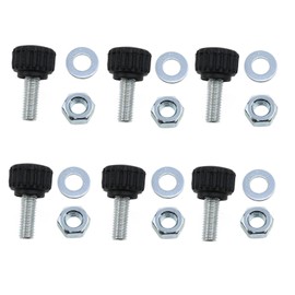 Meuey Lyot-Thumb Screws M6*16 Plastic Clamp Screws with Round Head Thread knurled Handle with nut Washer -6 Sets