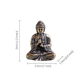Crafts Mini Exquisite Buddha Sakyamuni Statue Brass Valuable Sculpture Meditating Antique Style Home Décor