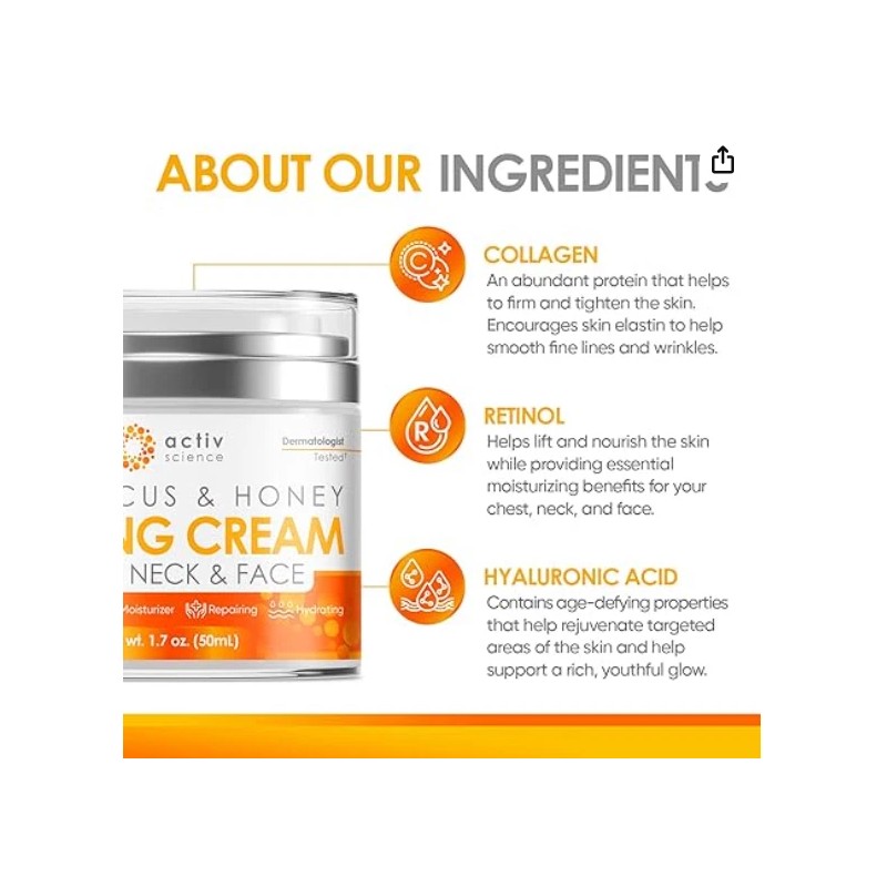 Activscience Hibiscus & Honey Firming Cream, Neck Firming Cream, Skin