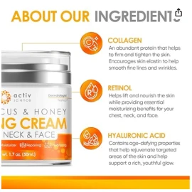 Activscience Hibiscus & Honey Firming Cream, Neck Firming Cream, Skin Tightening Cream, Skin
