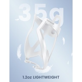 Lamicall Bike Water Bottle Holder - 1.2 Oz Ultralight & Sturdy Bike Cup Holder, Bicycle Drink Cage, Cycling Bike Water Bottle Cage with Screw Tool, for 2.75-3.94" Diameter Bottles, White