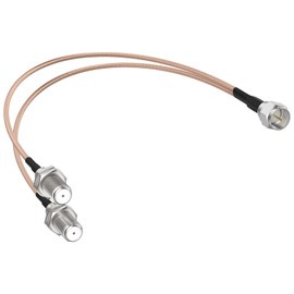 ZDRU F-Type RG6 3 Way Splitter Combiner Adapter, 75Ohm F Male to F Dual Female 7.8"/20cm RG316 Coaxial Cable for TV Antenna, Coaxial Signal Distribution