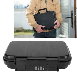 Portable Safe, Small Travel Safe, 4-Digit Password Combination Lock, Shockproof, Waterproof, Drop-Proof, with Removable Steel Wire Rope for Home, Car, Travel, Office, Sports