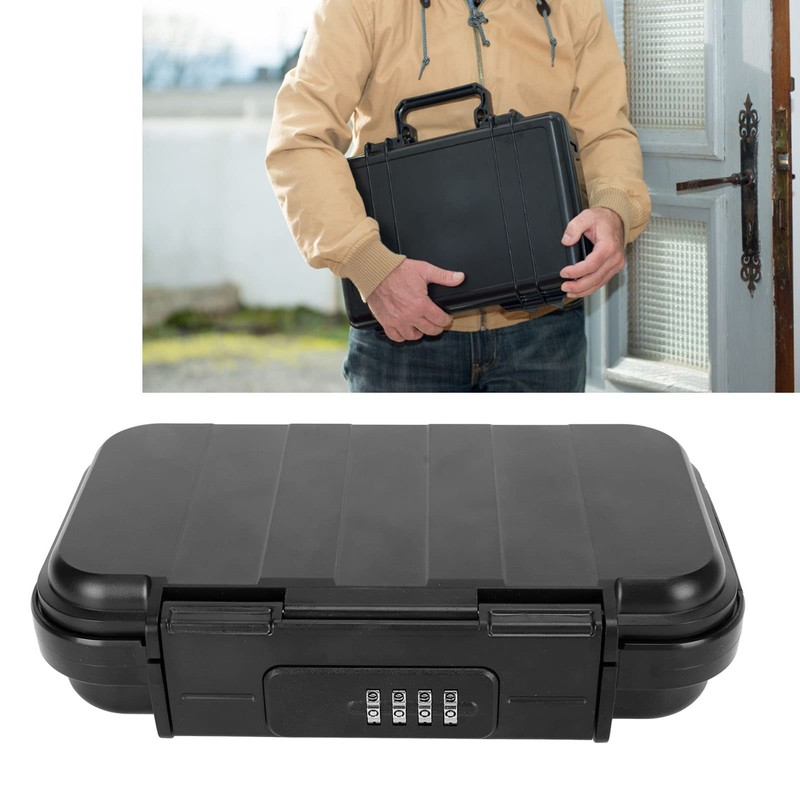 Portable Safe, Small Travel Safe, 4-Digit Password Combination Lock, Shockproof,