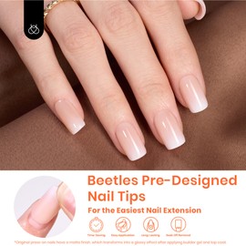 beetles Gel Polish Beetles Ombre Short Square Press on Nails, 224Pcs Peach Square Ombre Press On Nails, 16 Sizes Reusable Fake Nails No Need to File Easy False Nail Tips for Nail Extension DIY Nails Gift for Women