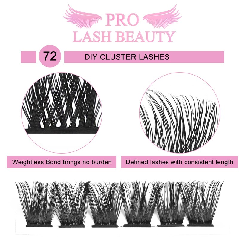 Cluster Lashes, 72 Pcs Individual Lashes, Lash Clusters DIY Eyelash