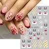 6Pcs Christmas Nail Art Stickers - 3D French Elk Self-Adhesive