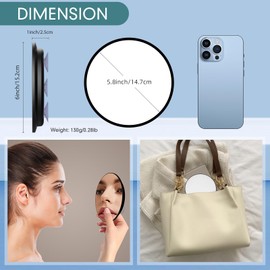 saiggnyy Large 6” 20x Magnifying Mirror with Tweezers, Travel Magnified Mirror 20x with Suction Cups, High Magnification Travel Magnifying Mirror 20x, Round Magnified Make up Mirror