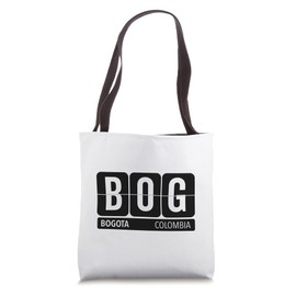 BOG Bogota Colombia Travel Souvenir White Tote Bag