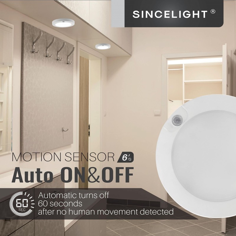 SINCELIGHT PIR Motion Sensor 7W LED Ceiling Light (Φ6'/146mm), Automatically