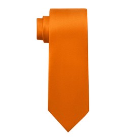 KOOELLE Men's Tie Solid Pure Color Plain Neckties Formal Orange Ties For Men