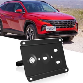 Front License Plate Bracket No Drill Car Front Bumper Tow Hook Mount Bracket Adapter Fits for Hyundai Elantra Sport | 2017-2021; Elantra GT 2017-202