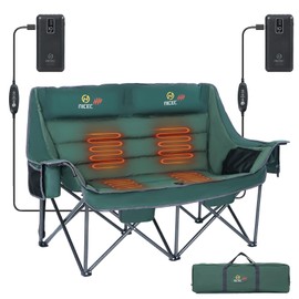 Nice C Heated Camping Chair, Camping Couch, Heated Chair, Heated Double Camping Chair, Loveseat Camping Chair, Heated Camping Chair for Adults, Oversized Heated Loveseat, Extra Padded w/Cooler Bag