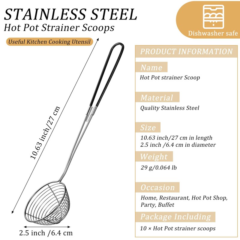 Geiserailie 4 Pieces 6 Pieces Hot Pot Kit Strainer Scoops