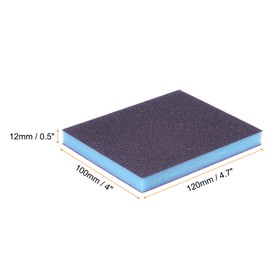 sourcing map 16pcs Fine Sanding Sponge Blocks 240-320 Grit Foam Sanding Block Pad for Polishing Kitchen Metal Wood Drywall, 120x100x12mm, Purple