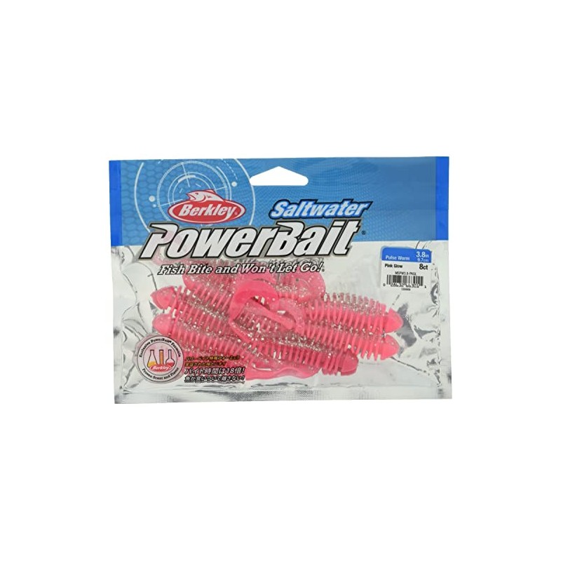 Berkley SW Pulse Worm 3.8" Pink Glow MSPW3.8-PKGL Sea Bass