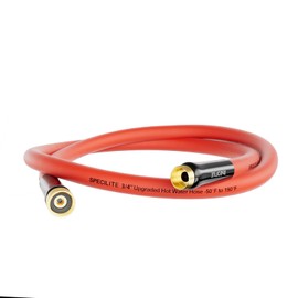 SPECILITE 3/4" Hot/Cold Short Leader Garden Water Hose 5 ft, -50℉-190℉, Flexible & Lightweight Rubber Pipes With 3/4" Brass Fittings for Yard, Outdoor, Farm, Red